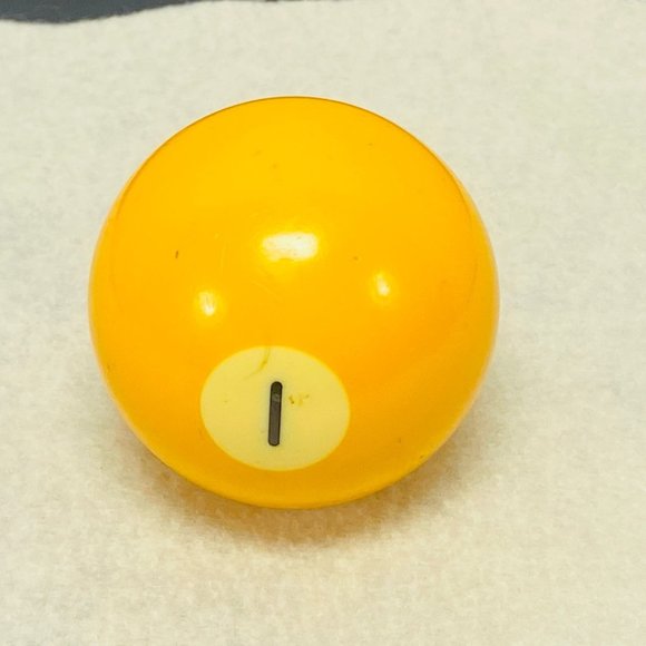 Vintage Replacement Billiard Pool Solid Yellow Number 1 Ball 2.25" Diameter - Picture 3 of 6